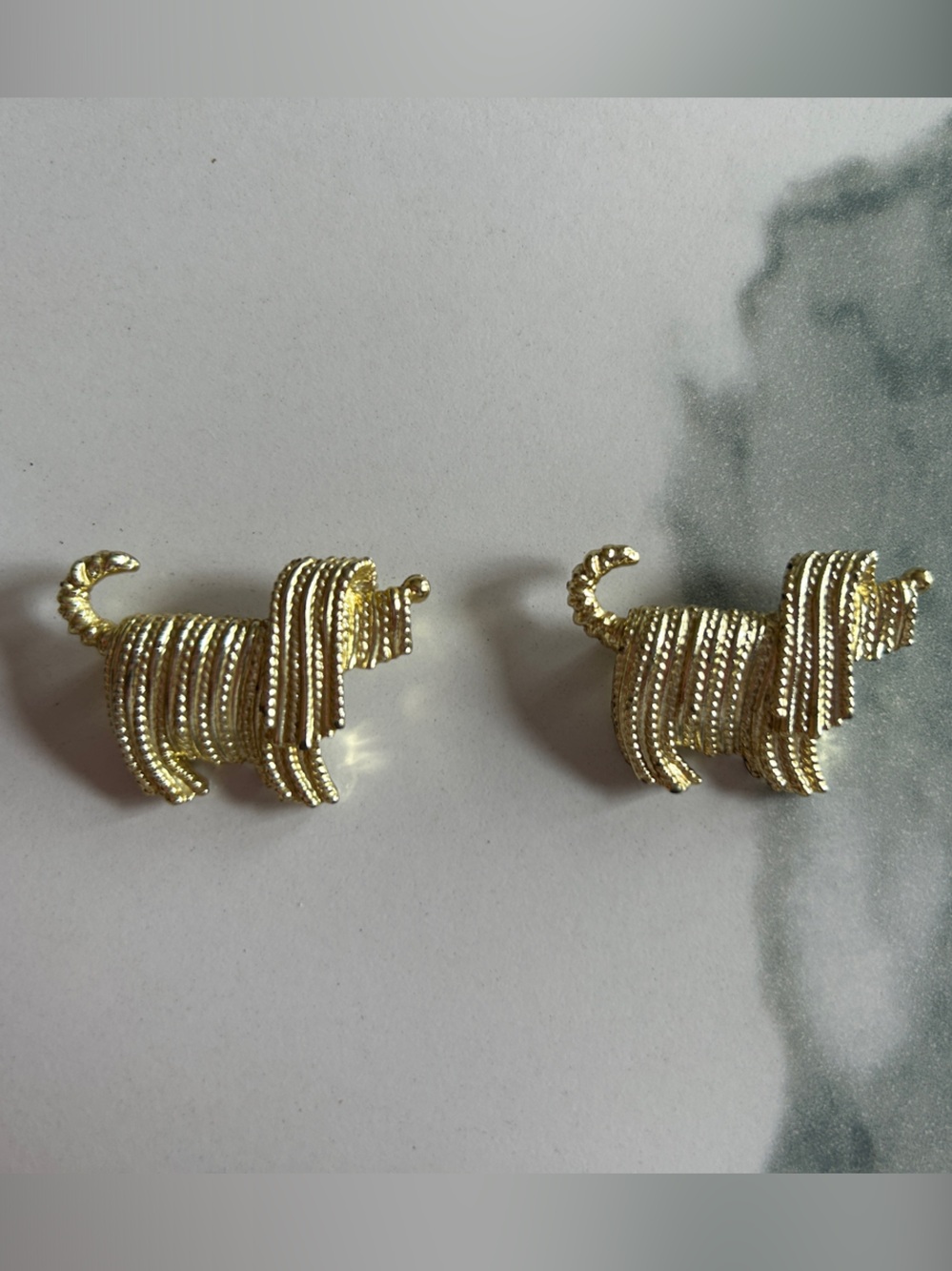 Sarah Coventry Gold-Tone Shaggy Dog Brooches